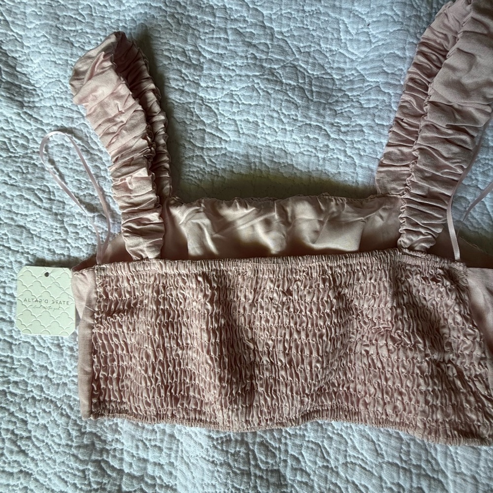 Altar'd State Blush Ruched Top - Picture 2 of 9